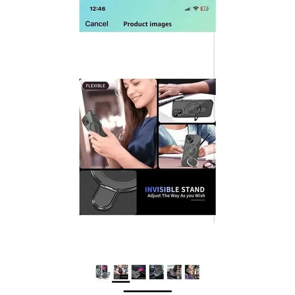 Magnetic for Case with Invisible Stand Compatible with iPhone 13 Pro Purple - Picture 5 of 12